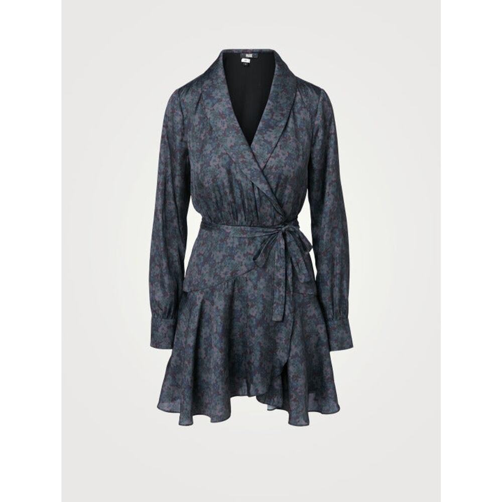 PAIGE Women's Emeline Long Sleeve Wide Cuff Self Tie Mini Dress SZ S
